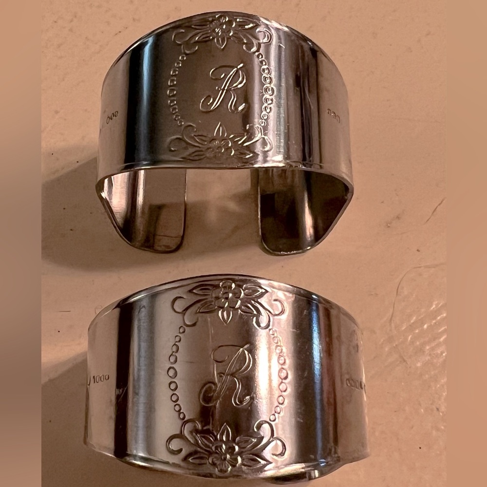 Customcraft Stainless Napkin Holders set of 2 Monogram R “R”